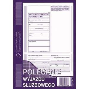 Druk MiP Polecenie Wyjazdu Służbowego A5/40
